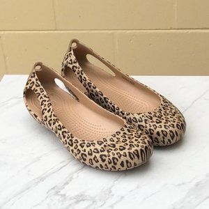 Crocs Kadee Leopard Slip On Ballet Flats